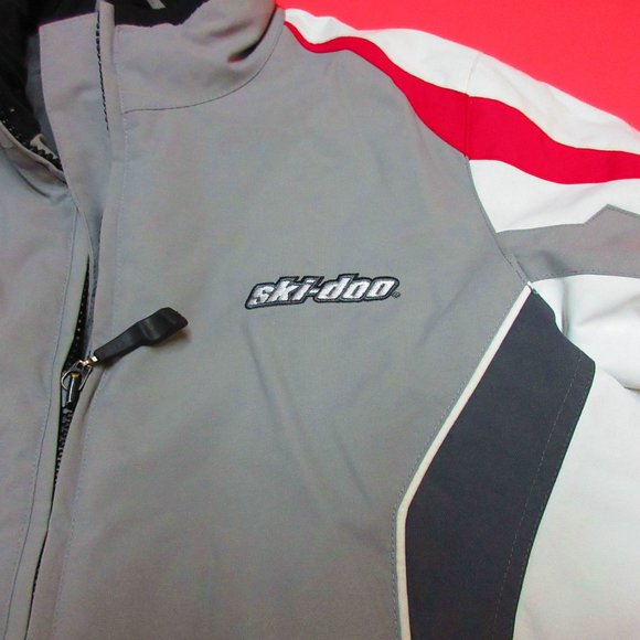 Ski-doo BRP Bombardier Jacket Style Women's Gray/White/Red Size M - Picture 4 of 6